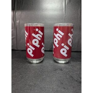 Pi Phi Sorority Glassware Set, Vintage Drinking Glasses, 2 Piece Set,‎ Sorority